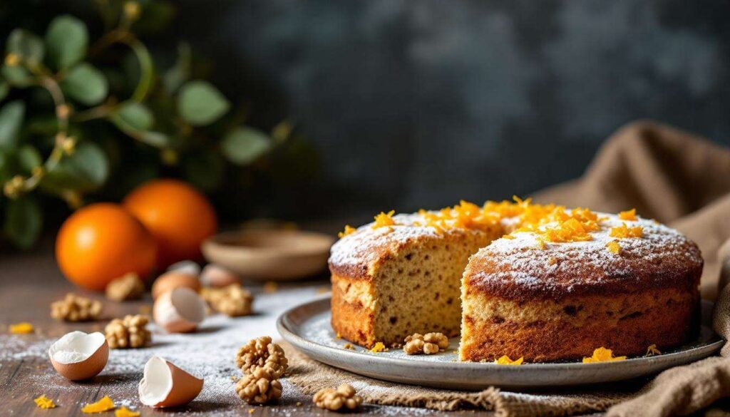 La torta di farina integrale, noci e agrumi: dolce morbido e profumato senza glutine da provare subito