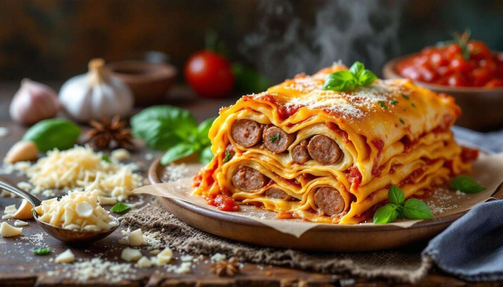 Rose di lasagne al forno: involtini filanti con ragù di salsiccia e besciamella