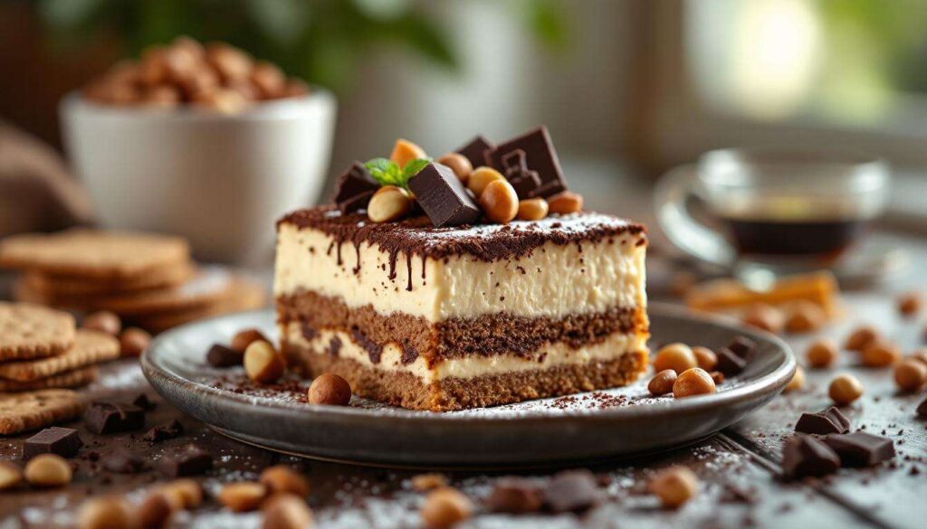 Mattoncino dolce senza cottura al caffè: biscotti, mascarpone e nocciole in 1 ora soltanto