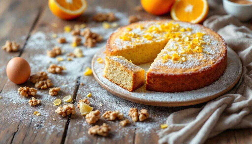 La torta di farina integrale, noci e agrumi: dolce morbido e profumato senza glutine da provare subito