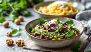 Pesto di radicchio trevigiano e noci, salsa invernale dal gusto intenso, perfetta per pasta, polenta e crostini