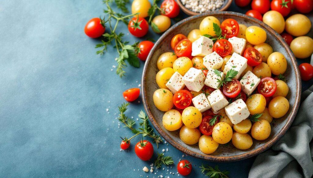 FETA CON PATATE E POMODORINI ricetta veloce