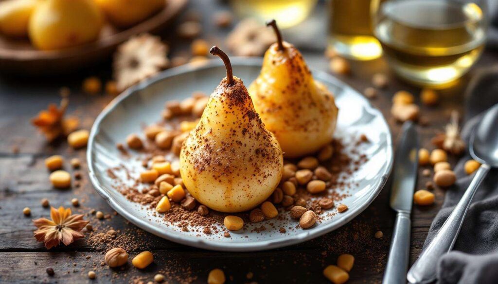 Pere ripiene al forno con amaretti e cacao, ricetta facile e senza burro